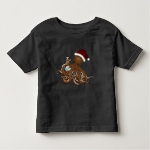 Chemie Octopus in der Weihnachtsmannmütze Steampun Kleinkind T-shirt
