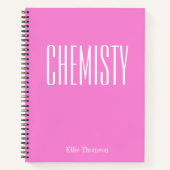 Chemie | Personalisiertes Pink School Graph Paper Notizblock (Vorderseite)