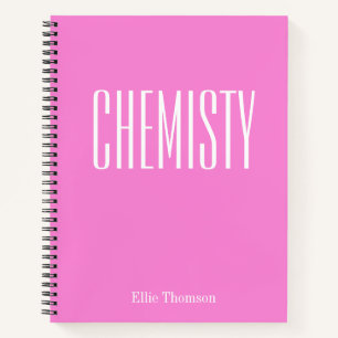 Chemie   Personalisiertes Pink School Graph Paper Notizblock