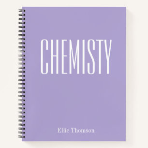 Chemie Personalisiertes Schulgraphenpapier Lila Notizblock
