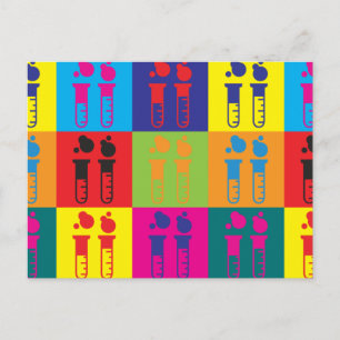 Chemie Pop Art Postkarte