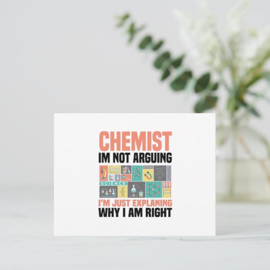 Chemie Postkarte (Stehend Vorderseite)