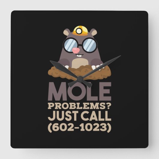 Chemie - Probleme mit dem Löwenanteil Quadratische Wanduhr (Vorderseite)