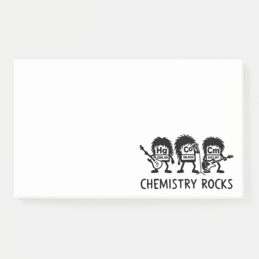 Chemie Rocks Science Rock Band Post-it Klebezettel (Vorderseite)