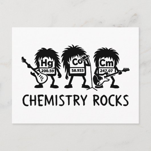 Chemie Rocks Science Rock Band Postkarte (Vorderseite)