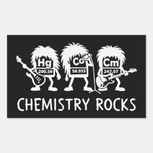 Chemie Rocks Science Rock Band Rechteckiger Aufkleber