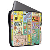 Chemie Science Banners Set. Farb Hand Drawing vi Laptopschutzhülle (Vorne Rechts)