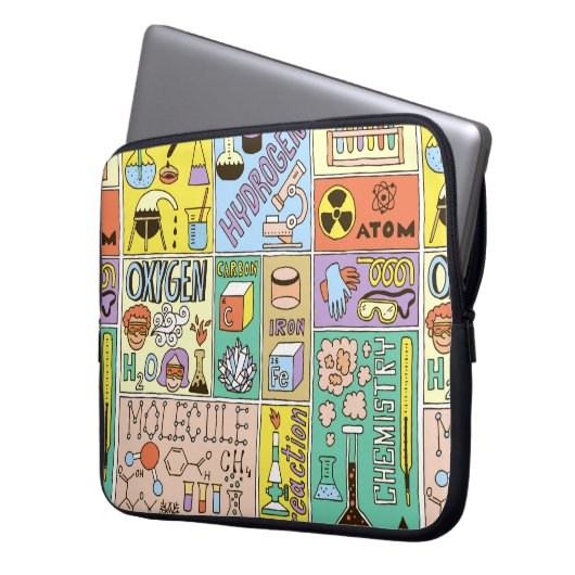 Chemie Science Banners Set. Farb Hand Drawing vi Laptopschutzhülle (Vorderseite Links)