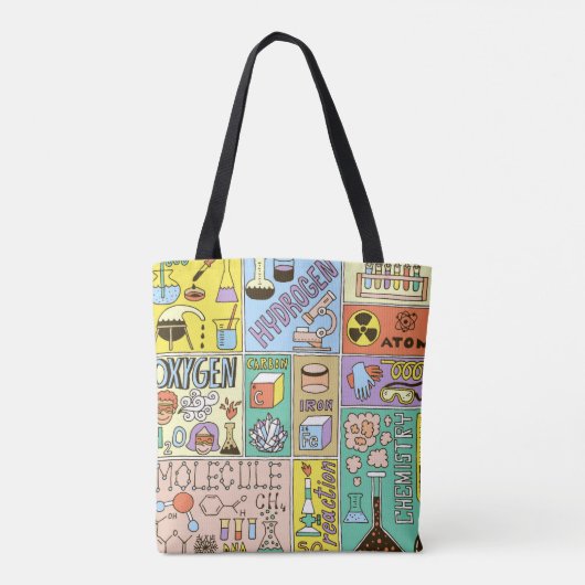 Chemie Science Banners Set. Farb Hand Drawing vi Tasche (Rückseite)