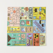 Chemie Science Banners Set. Farb Hand Drawing vi Wandteppich (Vorderseite (Horizontal))