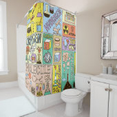 Chemie Science Vintag Illustration Set Duschvorhang (Beispiel)