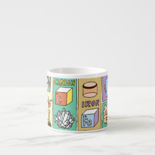 Chemie Science Vintag Illustration Set Espressotasse
