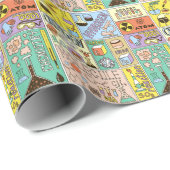 Chemie Science Vintag Illustration Set Geschenkpapier (Rolleneckpunkt)