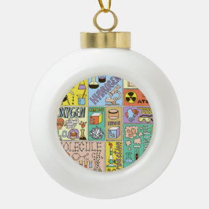 Chemie Science Vintag Illustration Set Keramik Kugel-Ornament