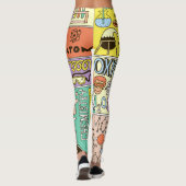 Chemie Science Vintag Illustration Set Leggings (Rückseite)