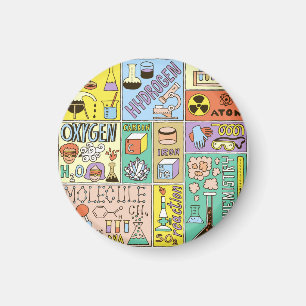 Chemie Science Vintag Illustration Set Magnet