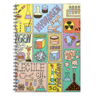 Chemie Science Vintag Illustration Set Notizblock