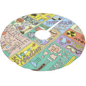 Chemie Science Vintag Illustration Set Polyester Weihnachtsbaumdecke (Schrägansicht)