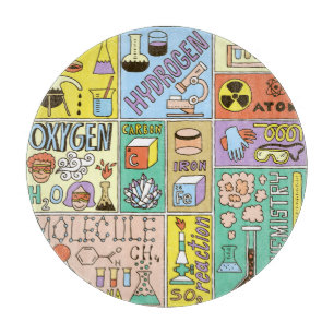 Chemie Science Vintag Illustration Set Schneidebrett