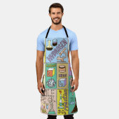 Chemie Science Vintag Illustration Set Schürze (Getragen)