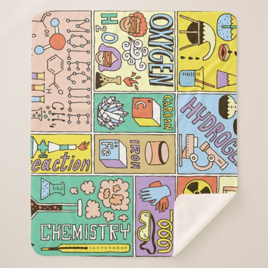 Chemie Science Vintag Illustration Set Sherpadecke (Vorderseite)