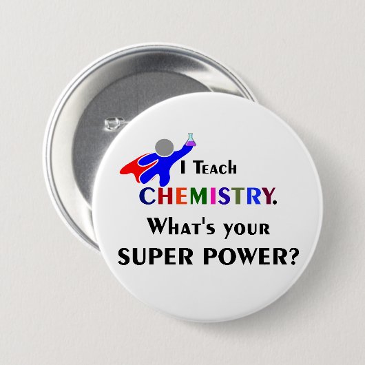 Chemie Superhero Button (Vorne & Hinten)