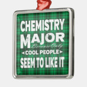 Chemie Uni Major Student Green Kariert Ornament Aus Metall (Links)