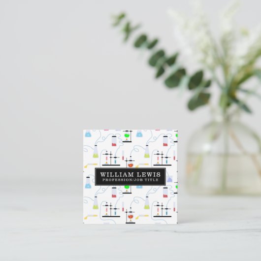 Chemie-Versuchstuben Labrador QR-Code Quadratische Visitenkarte (Stehend Vorderseite)