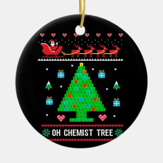 Chemie Weihnachtskleidung Chemist Tree Xmas Keramik Ornament (Vorne)