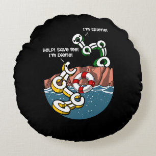 Chemie Wissenschaft Diene und Triene Funny Joke Rundes Kissen