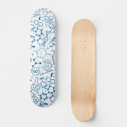 Chemie Wissenschaft Doodle Zeichne Skateboard (Vorderseite)