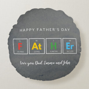 Chemie,Wissenschaft,Lustig,Papa,Grau,Vatertag Roun Rundes Kissen