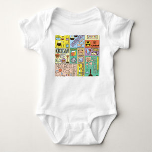 Chemie-Wissenschaft Vintage-Illustrations-Set Baby Strampler