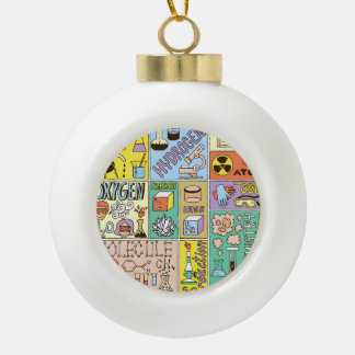 Chemie-Wissenschaft Vintage-Illustrations-Set Keramik Kugel-Ornament