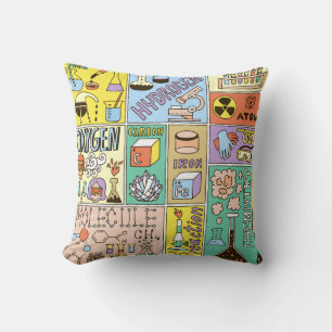 Chemie-Wissenschaft Vintage-Illustrations-Set Kissen