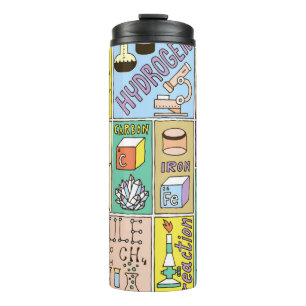 Chemie-Wissenschaft Vintage-Illustrations-Set Thermosbecher