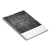 Chemie-Wissenschafts-Gekritzel in der grauen Tafel Notizblock (Rechte Seite)