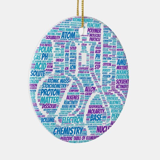 Chemie Word Cloud Keramik Ornament (Rechts)
