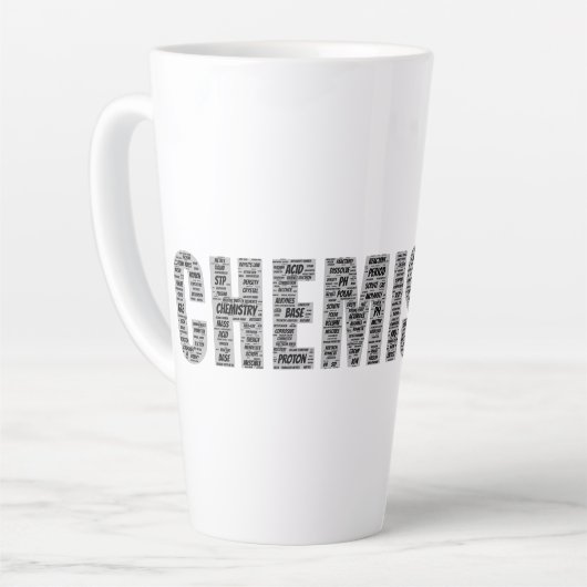 Chemie-Word-Cloud Milchtasse (Linke Ecke)
