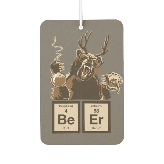 Chemiebär entdeckte Bier Autolufterfrischer (Vorderseite)