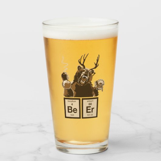 Chemiebär entdeckte Bier Glas (Vorne (Gefüllt))