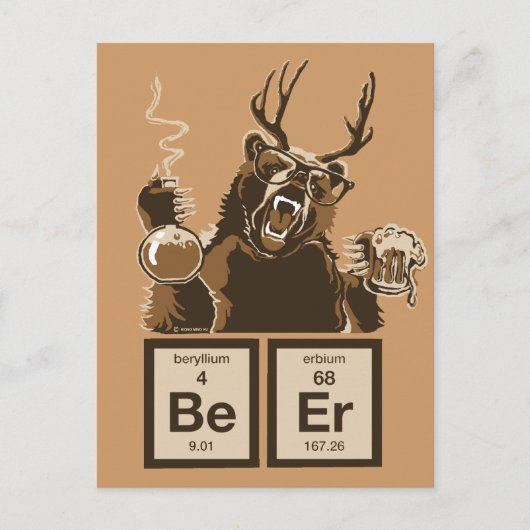 Chemiebär entdeckte Bier Postkarte (Vorderseite)