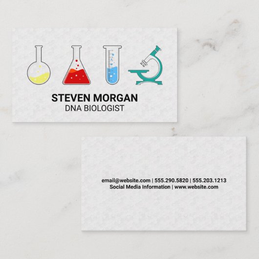 Chemiebeakers | Mikroskop Visitenkarte (Vorne/Hinten)
