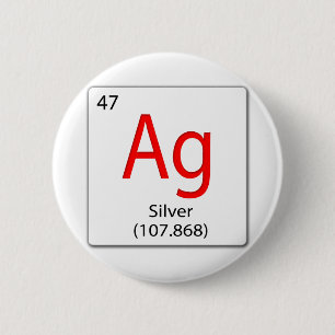Chemieelement Ag - Silber Button