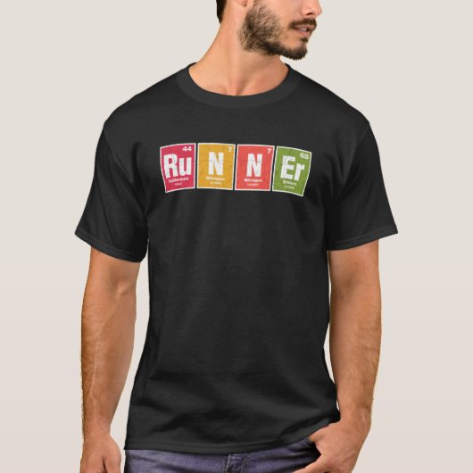 Chemieelemente-Läufer für einen witzigen Witzfan T-Shirt (Vorderseite)