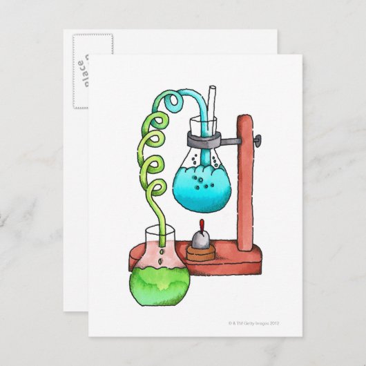 Chemieexperiment Postkarte (Vorne/Hinten)