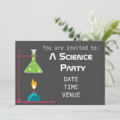 Chemieexperimente des Wissenschafts-Party Party Einladung (Stehend Vorderseite)