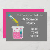 Chemieexperimente des Wissenschafts-Party Party Einladung (Vorne/Hinten)