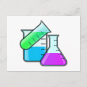 Chemieflaschen aus Flaschen Postkarte