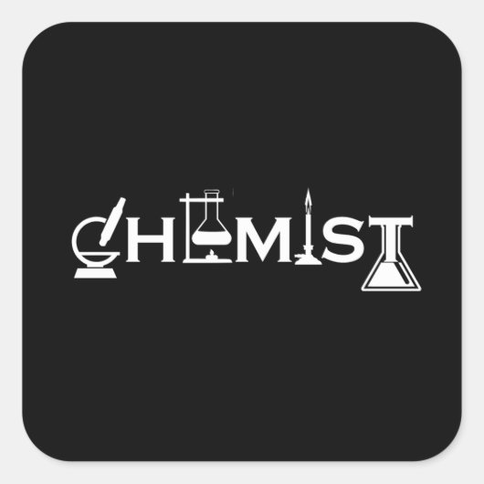 Chemiegeschenke Quadratischer Aufkleber (Vorderseite)
